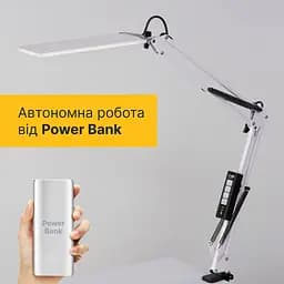 Настільна світлодіодна LED лампа з функцією роботи від Power Bank X-LED 20Вт біла - мініатюра 2