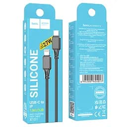 Кабель Hoco X101 Assistant PD silicone charging data cable iP Чорний - мініатюра 2