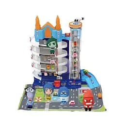 Трек 2023-32 с 5 уровнями, 4 машинками, 2 героями подсветки и мелодией с автоматическим подъемником