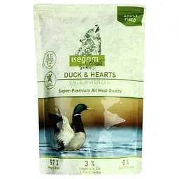 Влажный корм для собак Isegrim Adult Pouch Roots Duck & Hearts Утка с сердечками, овощами, льняным маслом и полевыми травами 410 г
