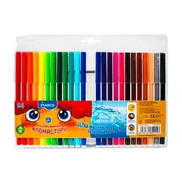 Фломастери 24 кольори Super Washable, 1690-24 Marco (8434761802153)