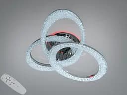 Сучасна стельова LED-люстра Diasha 5607/3L HR хром, кільця, 82W, 70 см, 13-20m2