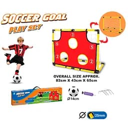 Футбольні ворота 82x43x65 см, накладка для тренування влучності, сітка, м’яч, насос MR1386