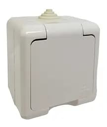 Розетка Lumano AQUA одинарна вологозахисна з кришкою з/з накладна біла 16А IP54 (18127)