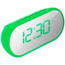 Електронний годинник Voltronic VST712YG з будильником дзеркальний дисплей живлення від кабелю Green