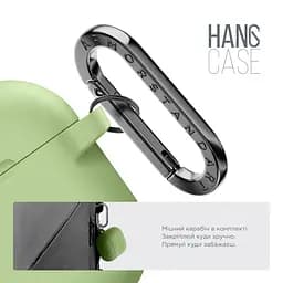 Силіконовий чохол для навушників Apple AirPods 4, Hang Case, зелений, ультратонкий захисний кейс товщиною 2 мм, захист від подряпин, пилу та ударів, компактний, з карабіном для кріплення, ArmorStandart (ARM81286) - мініатюра 4