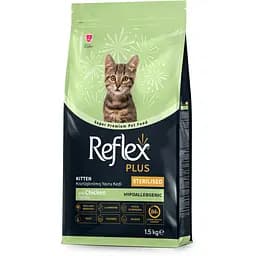 Сухой корм для стерилизованных котят Reflex Plus полноценный и сбалансированный с курицей 1.5 кг 