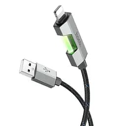 Кабель Hoco U123 с индикатором USB to Lightning 1.2 м черный