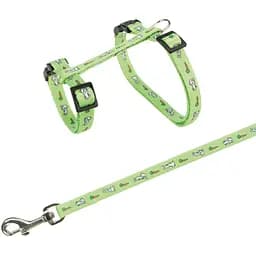 Шлея с поводком Trixie для кролика 25-44 см салатовая