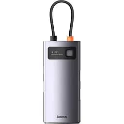 USB-Хаб Baseus USB-HubBaseus Metal Gleam Series 4-in-1 Multifunctional Type-C HUB Docking Station Gray （Type-C to U (WKWG070113) - мініатюра 2