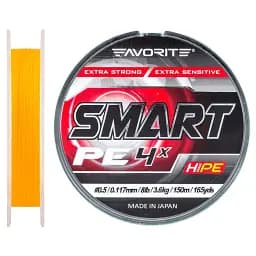 Шнур Favorite Smart PE 4x 150м (оранж.) 0.5/0.117 мм 3.6 кг