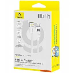 Кабель Baseus Display 2 Fast Charging Data Cable USB-A to USB-C 100W 1m White - мініатюра 2