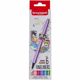 Набір лінерів FINELINER Pastel 6 кольорів Bruynzeel