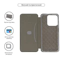 Чехол-книжка для Realme Note 70 4G, G-Case, черный, кожаный чехол-книжка из экокожи (PU) и TPU, с магнитом, с подставкой и вместительным кардхолдером, противоударный, защита всего корпуса, ArmorStandart (ARM83913) - мініатюра 3