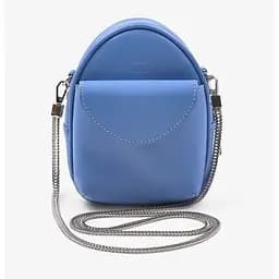 Шкіряна жіноча міні-сумка Kroha блакитний краст