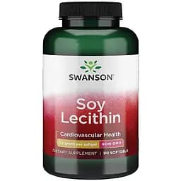 Натуральна добавка Swanson Soy Lecithin Non-GMO 1200 мг 90 капсул