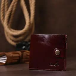 Шкіряне стильне портмоне Shvigel 16442 бордове - мініатюра 6