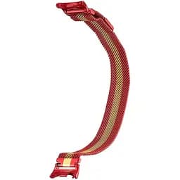 Ремешок Миланская Петля Mi Band 8/9/10 Красный/Gold (26)