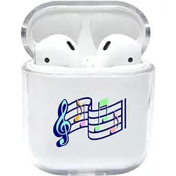 Прозорий силіконовий чохол Apple AirPods - Ноти (KAP1151)