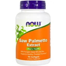Со Пальметто Now Foods Saw Palmetto чоловіче здоров'я з маслом насіння гарбуза і цинком 160 мг 90 капсул