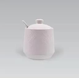 Цукорниця керамічна з ложкою Maestro MR-20002-09 баночка ємність 300 мл Біла