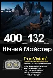 Налобний ліхтар Nitecore NU25 MCT UHE LED 400 люмен USB-C (9 режимів) - мініатюра 8