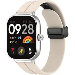 Ремінець DK CDK Silicone Sport Magnetic для Xiaomi Redmi Watch 4 (017766) (ivory / black) - мініатюра 2
