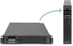 Digitus Джерело безперебійного живлення (ДБЖ) Online, 1000VA/1000W, LCD, 8xC13, RJ45, RS232, USB, Rack/Tower - мініатюра 3