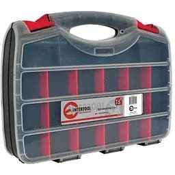 Органайзер для зберігання дрібних деталей з ручкою Intertool BX-4005 15" 2-в-1 380 х 290 х 80 мм