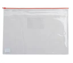 Папка-конверт на молнии zip-lock, А4, BM.3946-99 BUROMAX глянцевый прозрачный пластик, цветная (4823078953377) Червоний