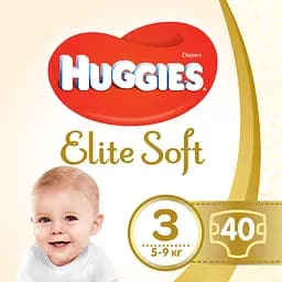 Підгузки Huggies Elite Soft 3 (5-9 кг), 40 шт.