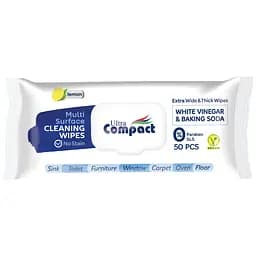 Серветки вологі Ultra Compact для прибирання з клапаном лимон 50 шт.