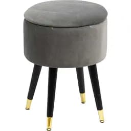 Пуф Prestol Джой сірий з золотими насадками 37 х 50 см