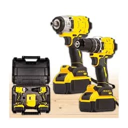 Набор аккумуляторных инструментов 2 в 1 ударный шуруповерт и гайковерт в чемодане, мощные электроинструменты в наборе для ремонта