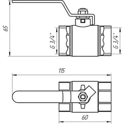 Кран кульовий прямий Q Professional 3/4″ ВВ КР PN40 QP151 - мініатюра 3