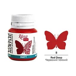 Акрил для декору Червоний темний (08) матовий 20 мл Rosa Talent