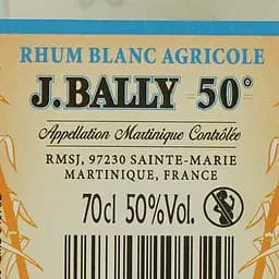 Ром J.Bally Blanc Agricole Martinique 50% 0.7 л - мініатюра 4