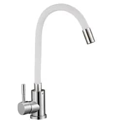 Смеситель для кухни Solone EZA4-F090KW гибкий силиконовый излив Белый 30412