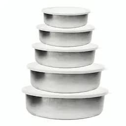 Набор контейнеров емкостей для еды из нержавеющей стали с крышками 5 шт., Kitchen Master Серебристый 86872