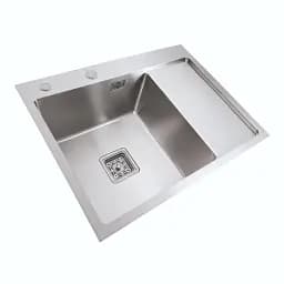 Кухонна мийка Platinum Handmade PVD L з нержавіючої сталі 3 мм прямокутна 65x50x23 см (000037029) - мініатюра 2