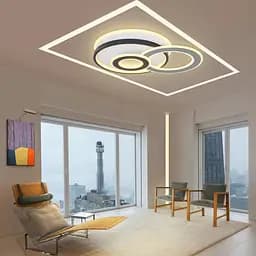 Світильник стельовий Miorro LED Erba з пультом ДУ та APP 96W 520х430х80мм чорний/білий (51-313-009) - мініатюра 6
