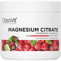 Магній цитрат OstroVit Magnesium Citrate, 200 грам - Малиновий лимонад із м'ятою