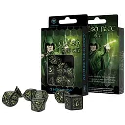 Набор кубиков Elvish Black & glow-in-the-dark Dice Set , 7 шт. (SELV04)