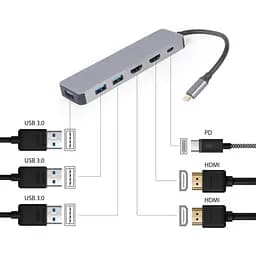 USB-Хаб Cablexpert A-CM-COMBO3-03, USB Type-C 3-в-1 (A-CM-COMBO3-03) - мініатюра 4