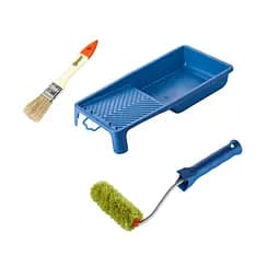 Валик "Сінтекс" 100х15 мм з ручкою, ванночка та пензлик "Стандарт" Polax (770-286)