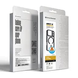 Чехол Apple iPhone 17 Pro, Unit MagSafe, черный, прозрачный, магсейф, противоударный, магнитный, панель-накладка с поддержкой MagSafe, с поддержкой беспроводной зарядки, TPU+PC, защита всего корпуса, ударопрочный, ArmorStandart (ARM90585) - мініатюра 7