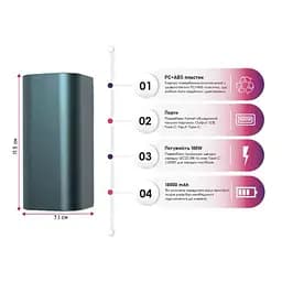 Батарея універсальна TheGeneral 18000mah Kamet QC/22.5W (40012019-03) - мініатюра 3
