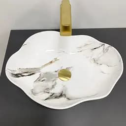 Умивальник VBI Faleria carrara glossy накладний VBI-016700, Мрамор - мініатюра 2