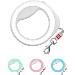 Повідець-рулетка для собак Waudog R-leash, кругла, XS-M, до 40 кг, 2,9 м, світловідбиваюча стрічка білий - мініатюра 4