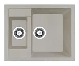 Кухонна мийка Adamant DUPLEX avena 610x495x200 мм, з додатковою чашею 61 см